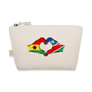 Ghana Namibia Flagge Hände Herzform used - Bio-Täschchen - Natur - Vorne