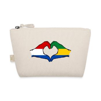 Holland Gabon Flag Hands Heart Shape - Organic Pouch - nature - Front