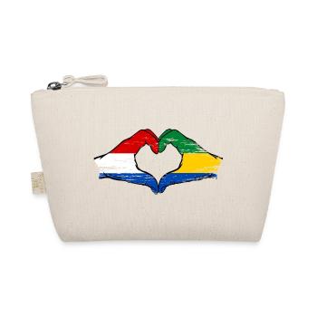 Mains du drapeau du Gabon de la Hollande en forme de cœur utilisées - Trousse biologique - nature - Devant