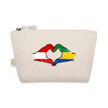 Austria Gabon Flag Hands Heart Shape Used - Organic Pouch - nature - Front