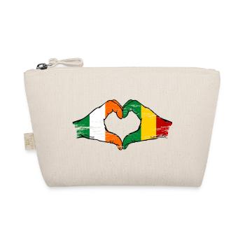 Irland Guinea Flagge Hände Herzform used - Bio-Täschchen - Natur - Vorne