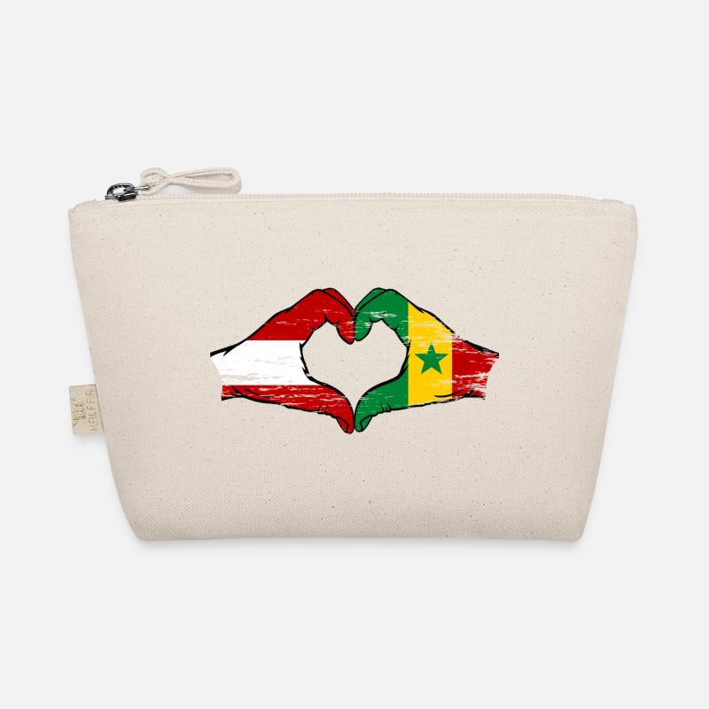 Drapeau Autriche Sénégal Mains Forme de cœur Utilisé Trousse biologique