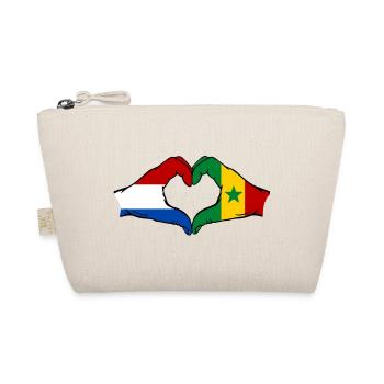 Holland Senegal Flagge Hände Herzform - Bio-Täschchen - Natur - Vorne