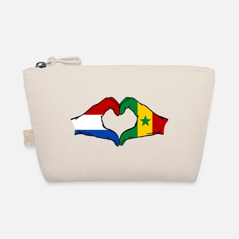 Holland Senegal Flagge Hände Herzform Bio-Täschchen