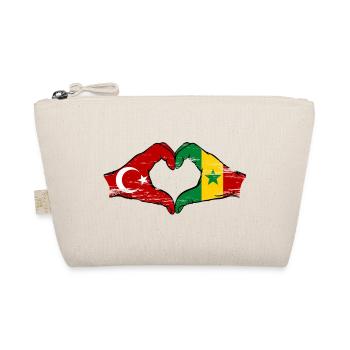 Turkey Senegal Flag Hands Heart Shape Used - Organic Pouch - nature - Front