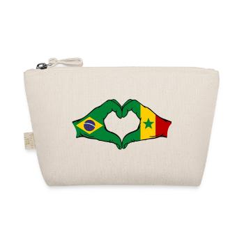 Brasilien Senegal Flagge Hände Herzform - Bio-Täschchen - Natur - Vorne