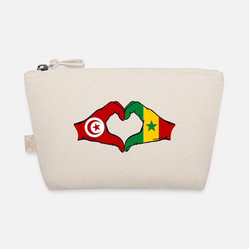 Tunisie Sénégal Drapeau Mains Coeur Forme Trousse biologique