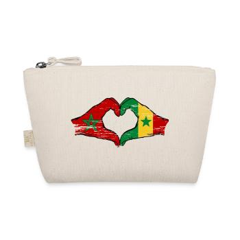 Marokko Senegal Flagge Hände Herzform used - Bio-Täschchen - Natur - Vorne