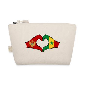 Montenegro Senegal Flag Hands Heart Shape - Organic Pouch - nature - Front