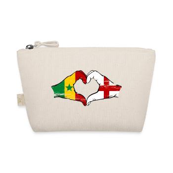 Sénégal Angleterre drapeau mains forme de coeur utilisé - Trousse biologique - nature - Devant