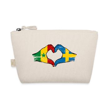 Senegal Sweden flag hands heart shape used - Organic Pouch - nature - Front
