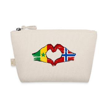 Senegal Norway flag hands heart shape used - Organic Pouch - nature - Front
