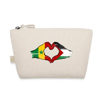 Sénégal Palestine Drapeau Mains Coeur Forme Utilisé - Trousse biologique - nature - Devant