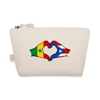 Senegal Puerto Rico Flagge Hände Herzform used - Bio-Täschchen - Natur - Vorne