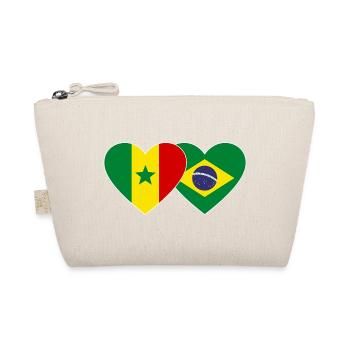 Senegal Brazil Flag Hands Heart Shape - Organic Pouch - nature - Front