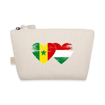 Senegal Ungarn Flagge Herz used - Bio-Täschchen - Natur - Vorne