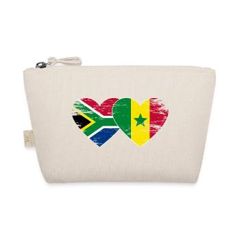 Südafrika Senegal Flagge Herz used - Bio-Täschchen - Natur - Vorne