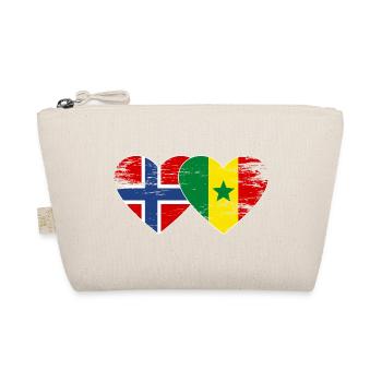 Norwegen Senegal Flagge Herz - Bio-Täschchen - Natur - Vorne