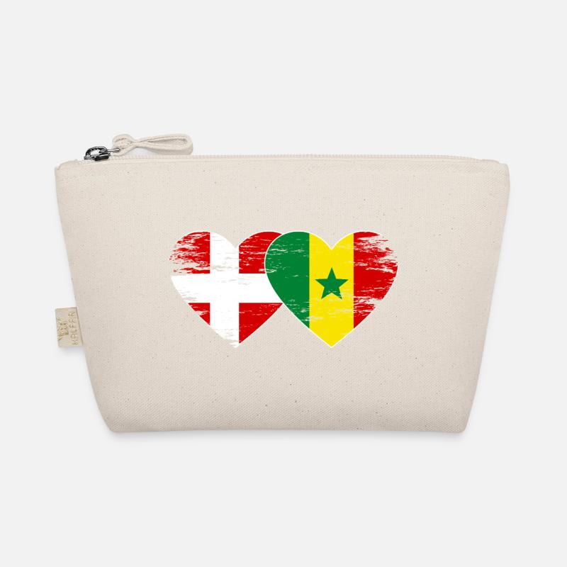 Danemark Sénégal drapeau en forme de cœur utilisé Trousse biologique