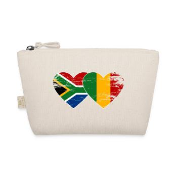 South Africa Mali Flag Heart Used - Organic Pouch - nature - Front