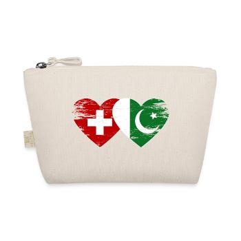 Switzerland Pakistan flag heart used - Organic Pouch - nature - Front