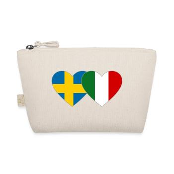 Schweden Italien Flagge Hände Herzform - Bio-Täschchen - Natur - Vorne
