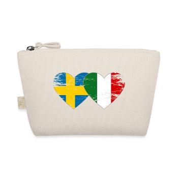 Sweden Italy Flag Heart used - Organic Pouch - nature - Front
