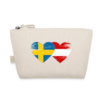 Schweden Österreich Flagge Herz used - Bio-Täschchen - Natur - Vorne