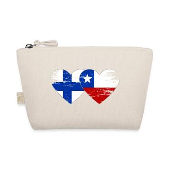 Finnland Chile Flagge Herz - Bio-Täschchen - Natur - Vorne