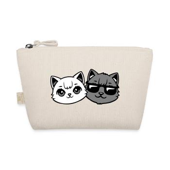 Cute Kittens Cool Male Couple Black and White Cats - Organic Pouch - nature - Front
