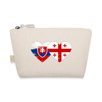 Slowakei Georgien Flagge Herz used - Bio-Täschchen - Natur - Vorne