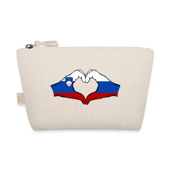 Slovenia Russia Flag Heart - Organic Pouch - nature - Front
