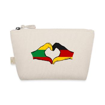Lithuania Germany Flag Hands Heart Shape - Organic Pouch - nature - Front