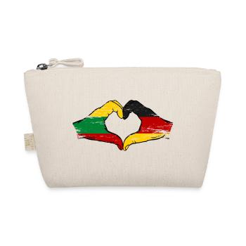 Litauen Deutschland Flagge Hände Herzform used - Bio-Täschchen - Natur - Vorne