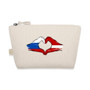 Russland Lettland Flagge Hände Herzform - Bio-Täschchen - Natur - Vorne