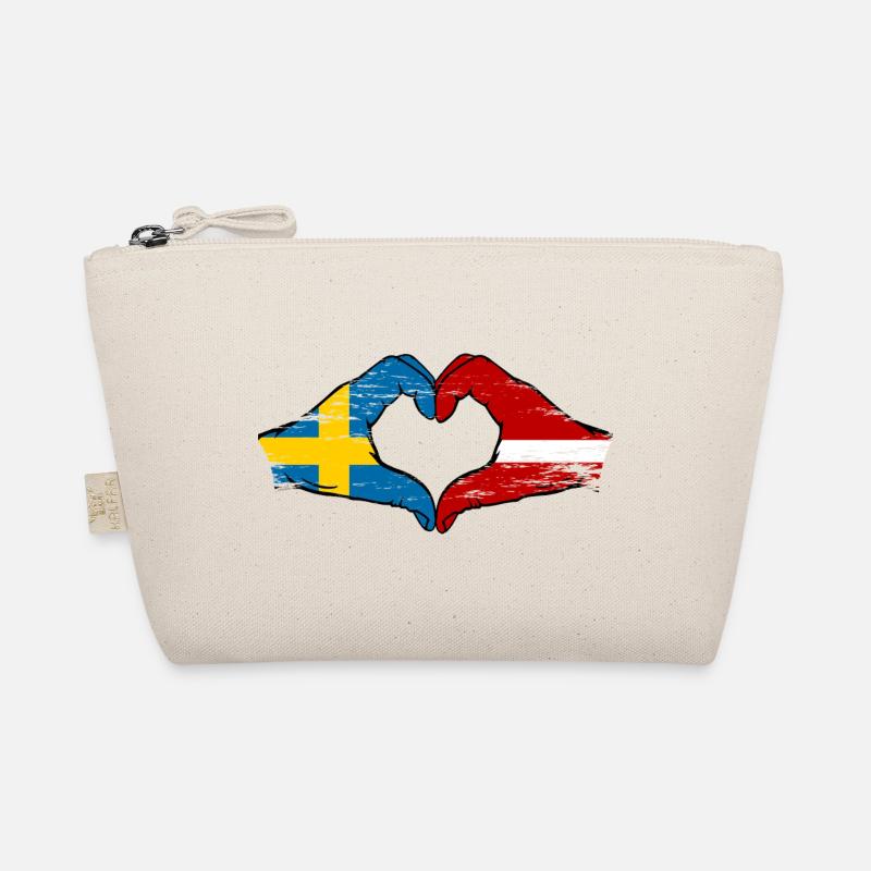 Suède Lettonie drapeau coeur utilisé Trousse biologique