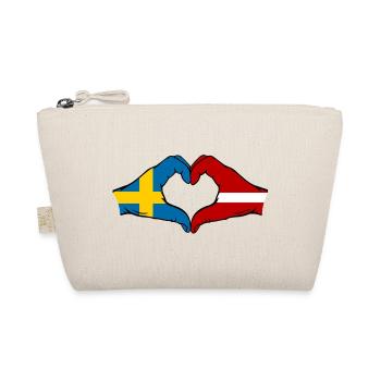 Schweden Lettland Flagge Herz - Bio-Täschchen - Natur - Vorne