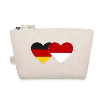 Germany Monaco Flag Heart - Organic Pouch - nature - Front