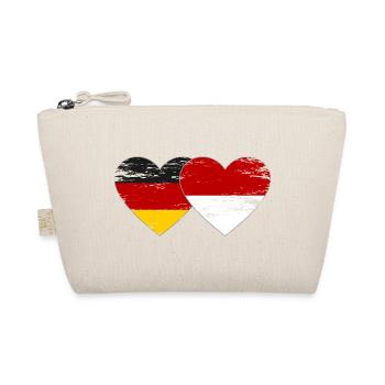 Germany Indonesia Flag Heart - Organic Pouch - nature - Front
