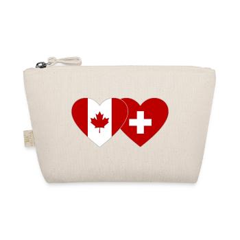 Canada Switzerland Flag Heart - Organic Pouch - nature - Front