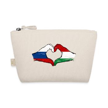 Russia Hungary Flag Hands Heart Shape Used - Organic Pouch - nature - Front