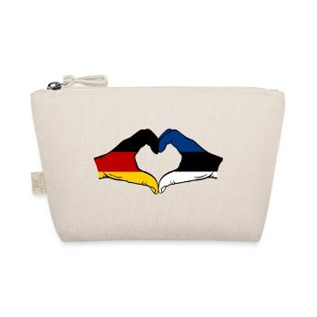 Deutschland Estland Flagge Hände Herzform used - Bio-Täschchen - Natur - Vorne