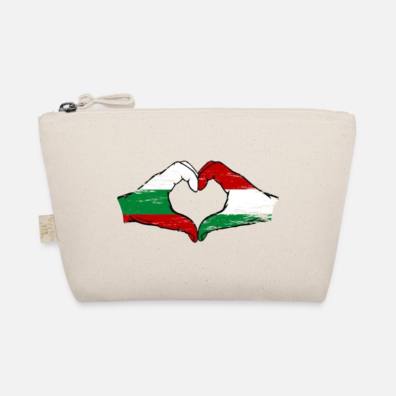 Drapeau Bulgarie Hongrie Mains en forme de cœur Trousse biologique