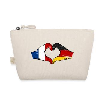 Frankreich Deutschland Flagge Herz - Bio-Täschchen - Natur - Vorne