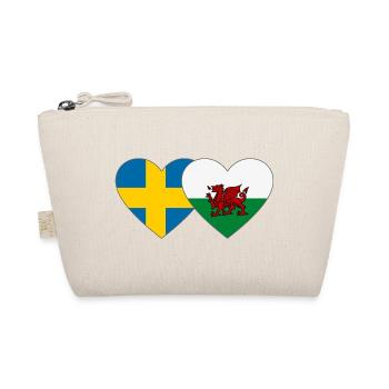 Sweden Wales Flag Heart - Organic Pouch - nature - Front