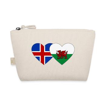 Iceland Wales Flag Heart - Organic Pouch - nature - Front