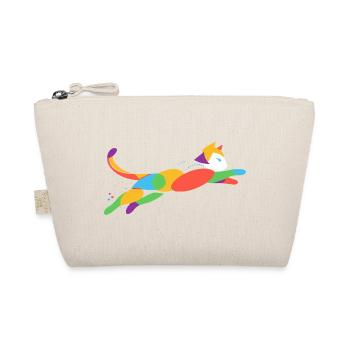 Colorful Cat in Motion – Abstract Design - Organic Pouch - nature - Front