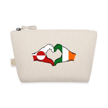 Grönland Irland Flagge Hände Herzform - Bio-Täschchen - Natur - Vorne