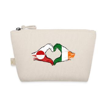 Greenland Ireland Flag Hands Heart Shape Used - Organic Pouch - nature - Front
