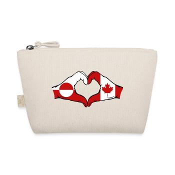 Greenland Canada Flag Hands Heart Shape - Organic Pouch - nature - Front
